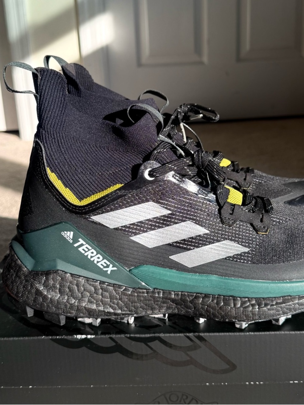 adidas Terrex Trail Mid Boots - Black, Teal & Yellow